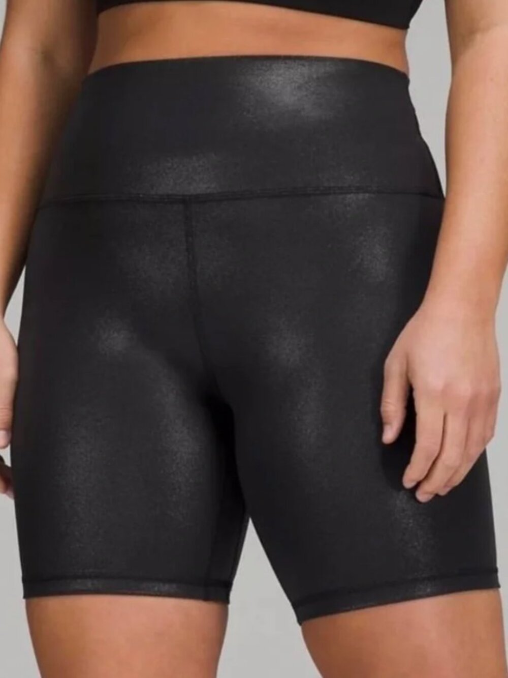 lululemon, Black Shimmer Align Shorts 8” size 12